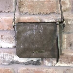 BCBGENERATION Women’s Taupe Faux Leather Small Crossbody Bag